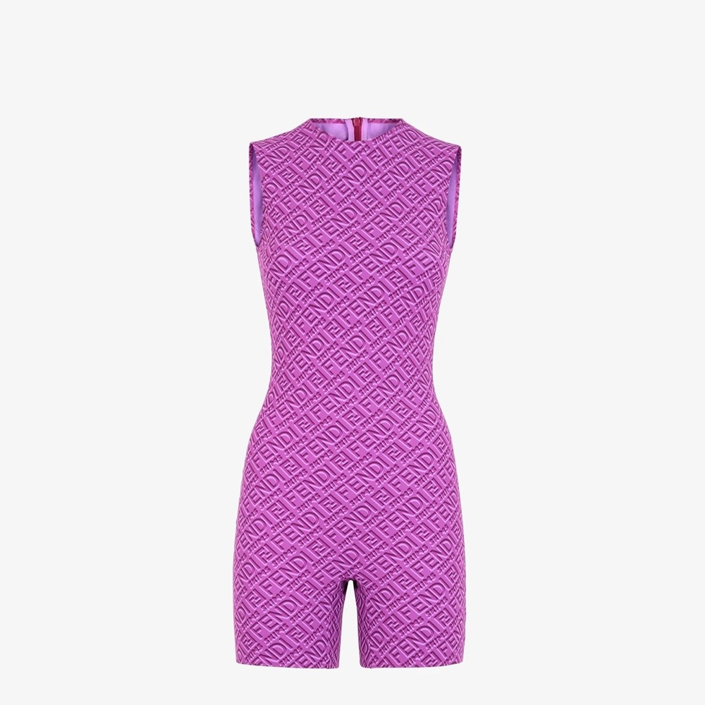Purple FENDI X SKIMS mid thigh bodysuit. Size L